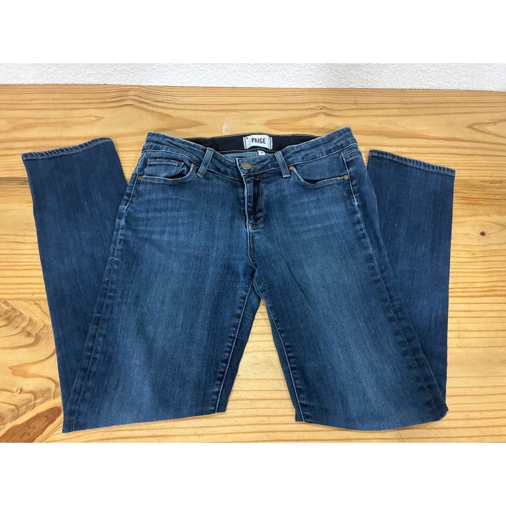 PAIGE Skyline Ankle Peg Jeans Womens 29 Dark Wash Stretch Slim Denim Made in USA